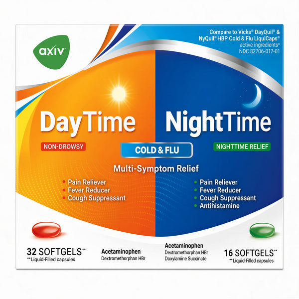 Day and Night Cold Medicine for Cold and Flu Relief | Axiv