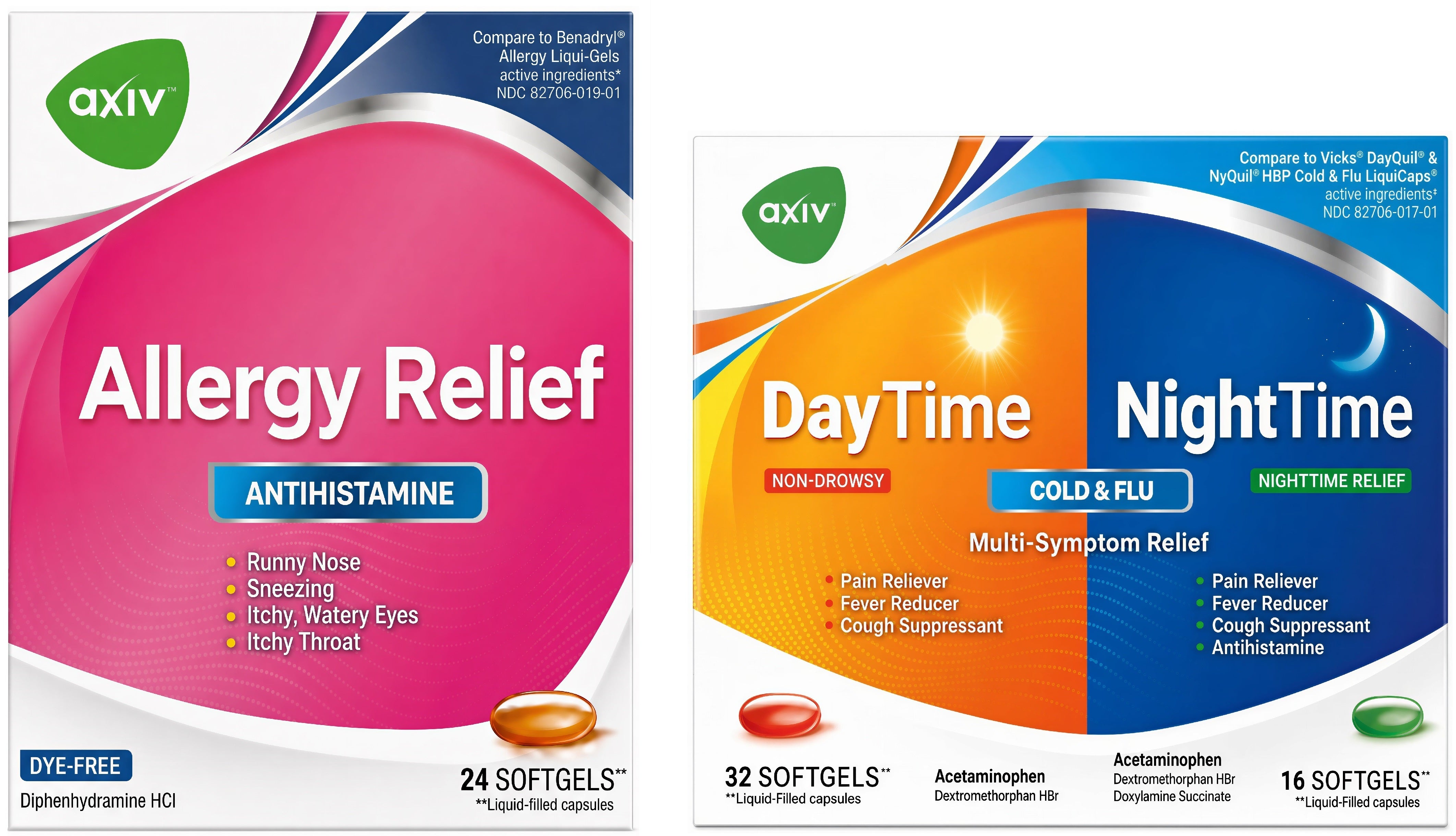 AXIV PACK: ALLERGY (1 BOX) + DAY AND NIGHT 48 (1 BOX)