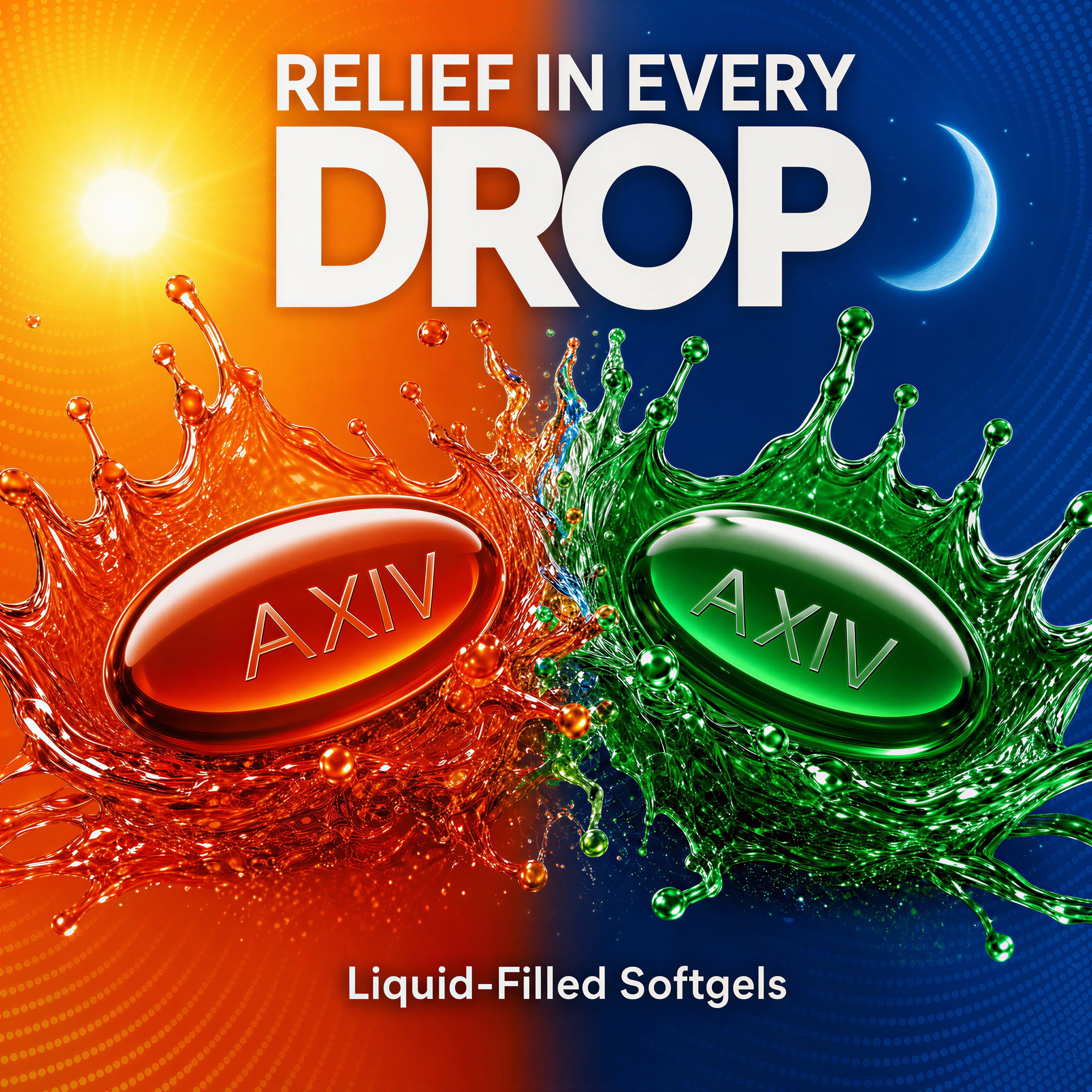 AXIV Day & Night Cold & Flu Medicine Combo Pack Softgels, Daytime & Nighttime