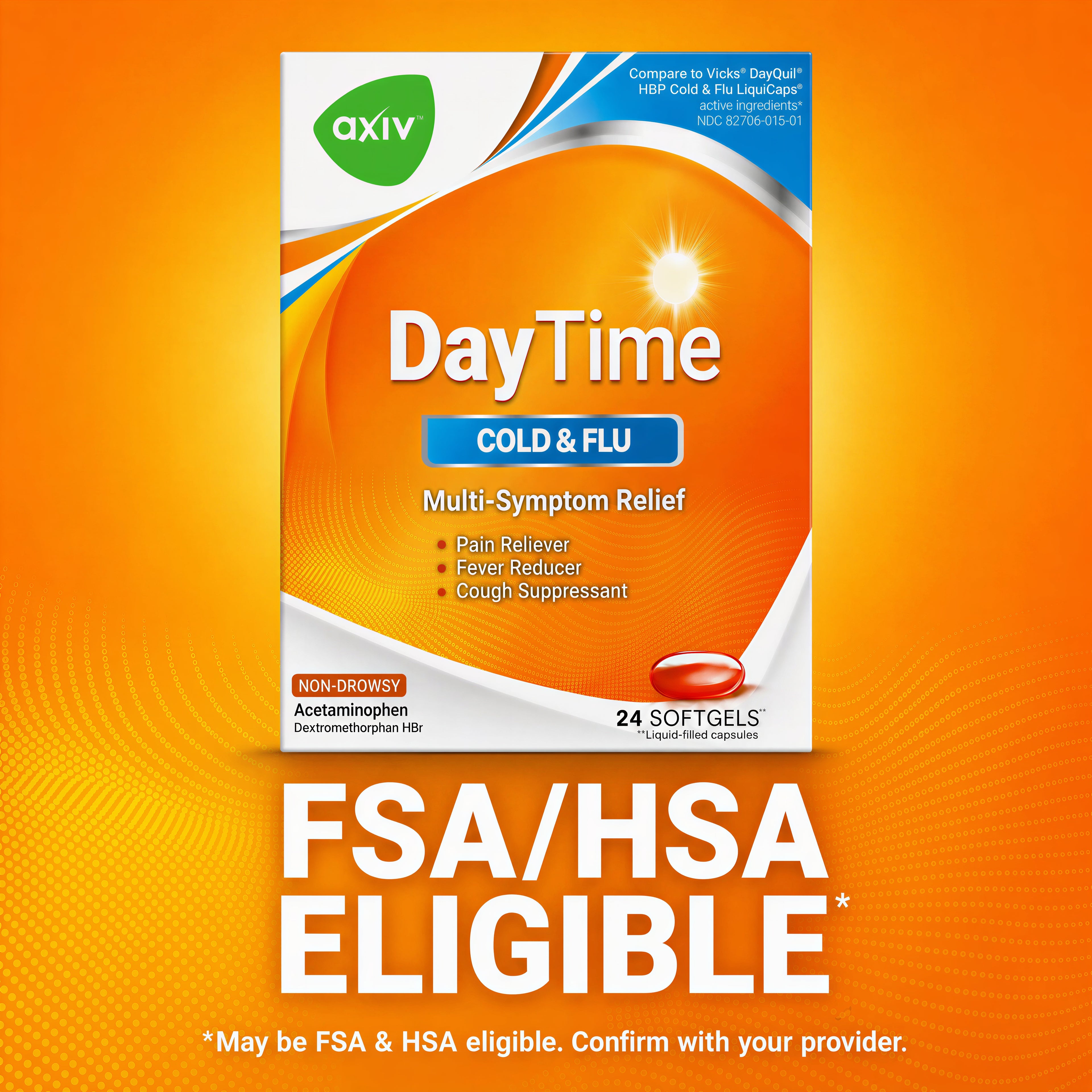 AXIV DayTime C-Store 25 Blister Packs 2 Softgels Each 50 Total