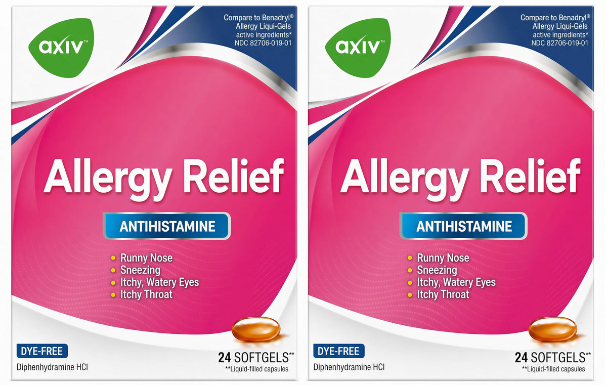 AXIV® Allergy 24 Softgels - Pack of 2 (48 Softgels Total)