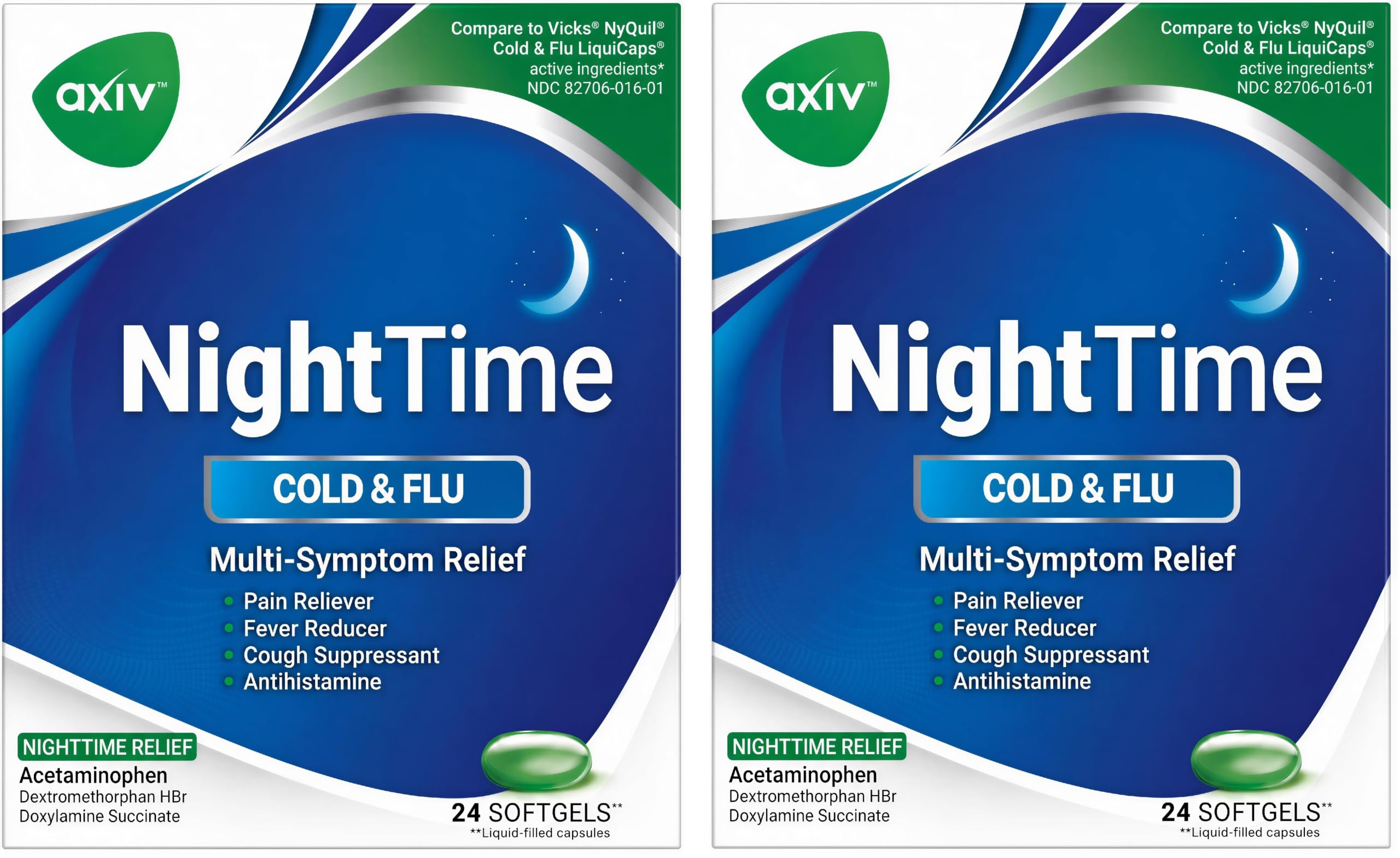 AXIV NightTime 24 Softgels - 2 Pack