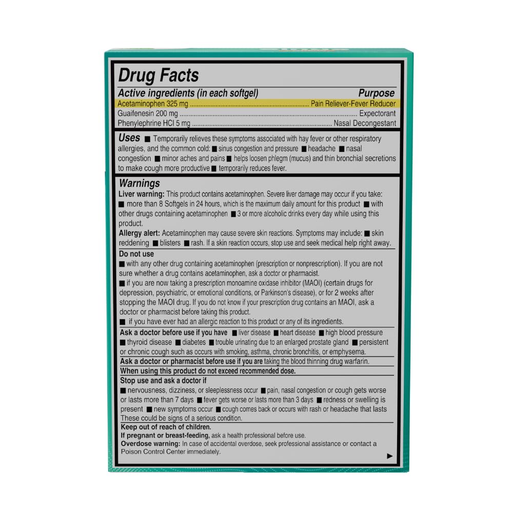AXIV® Sinus Severe + Mucus 24 Softgels - Pack of 2 (48 Softgels Total)