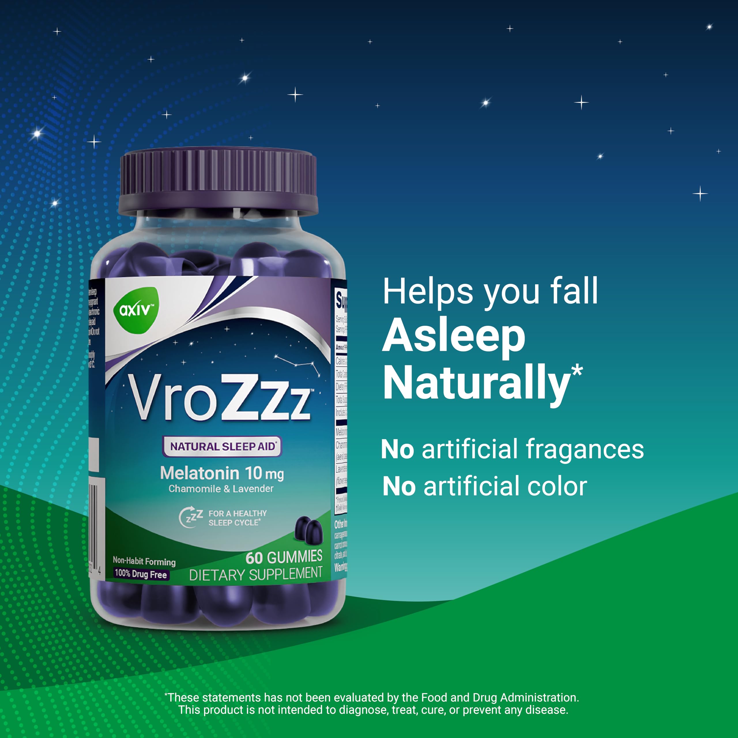 AXIV VroZzz Natural Sleep aid 60 Gummies