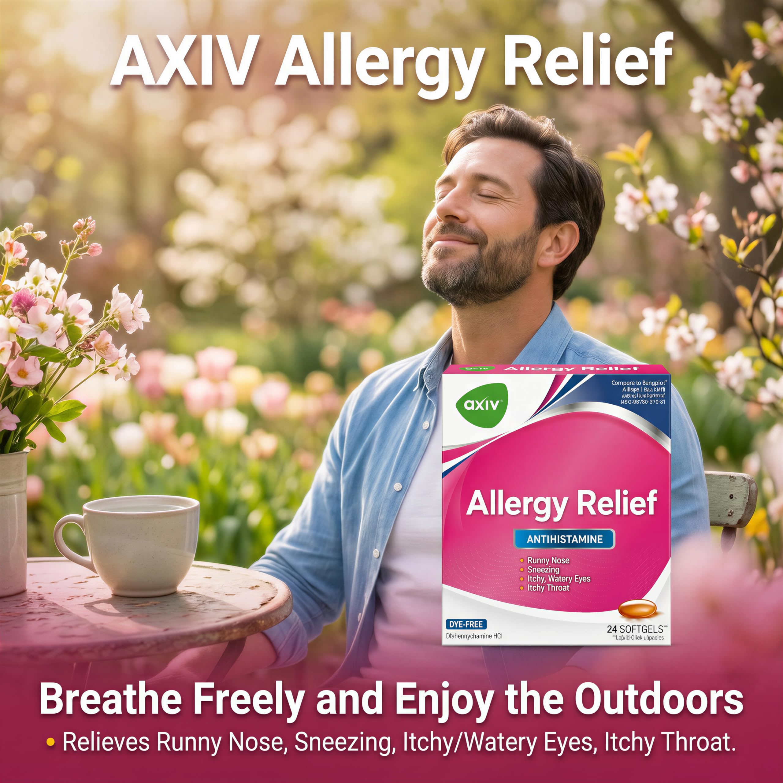 AXIV® Allergy 24 Softgels - Pack of 2 (48 Softgels Total)