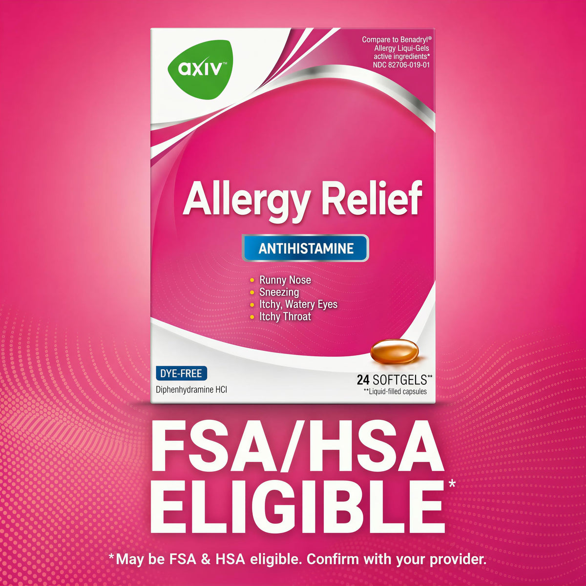 AXIV® Allergy 24 Softgels - Pack of 2 (48 Softgels Total)