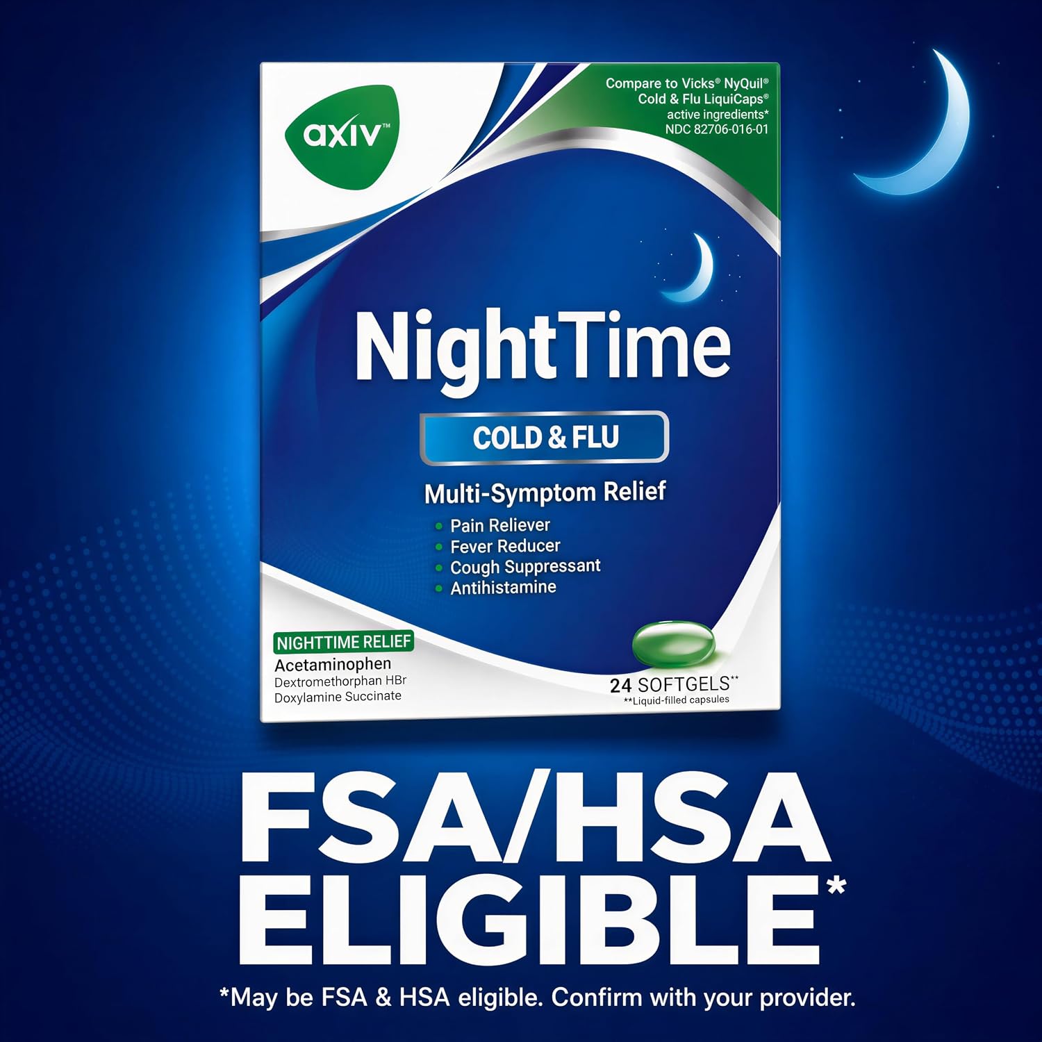 AXIV NightTime 24 Softgels - 2 Pack