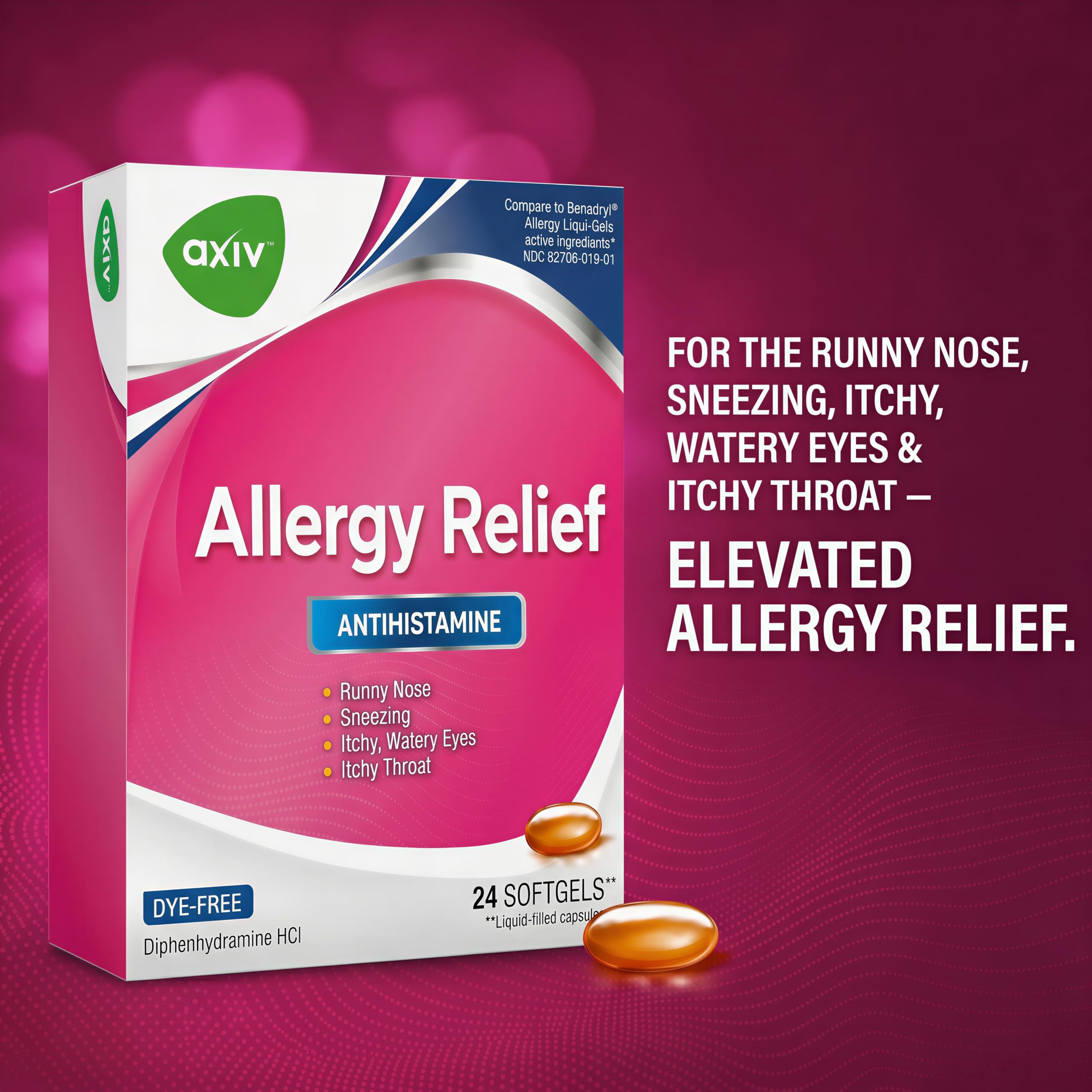 AXIV® Allergy 24 Softgels - Pack of 2 (48 Softgels Total)
