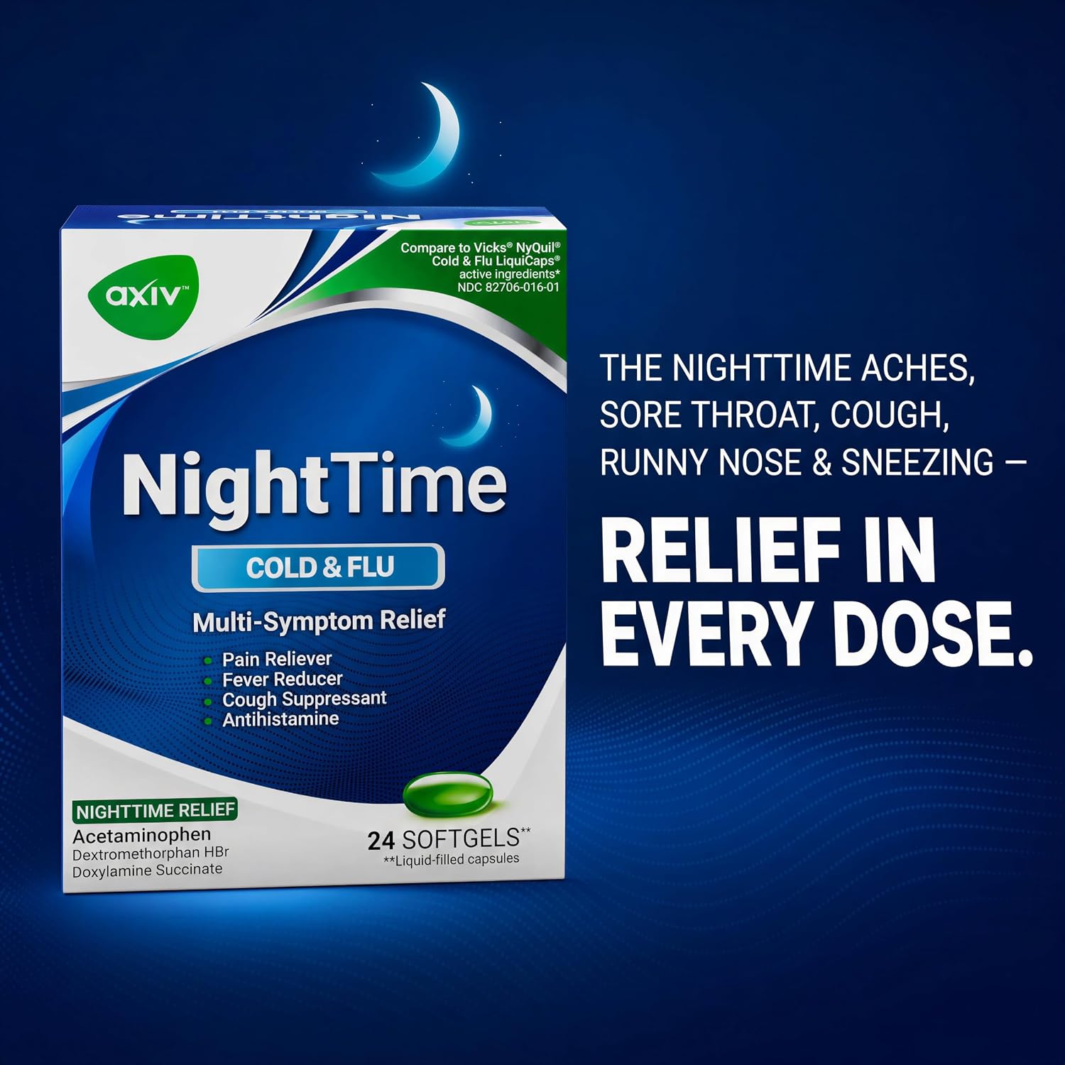 AXIV NightTime 24 Softgels - 2 Pack