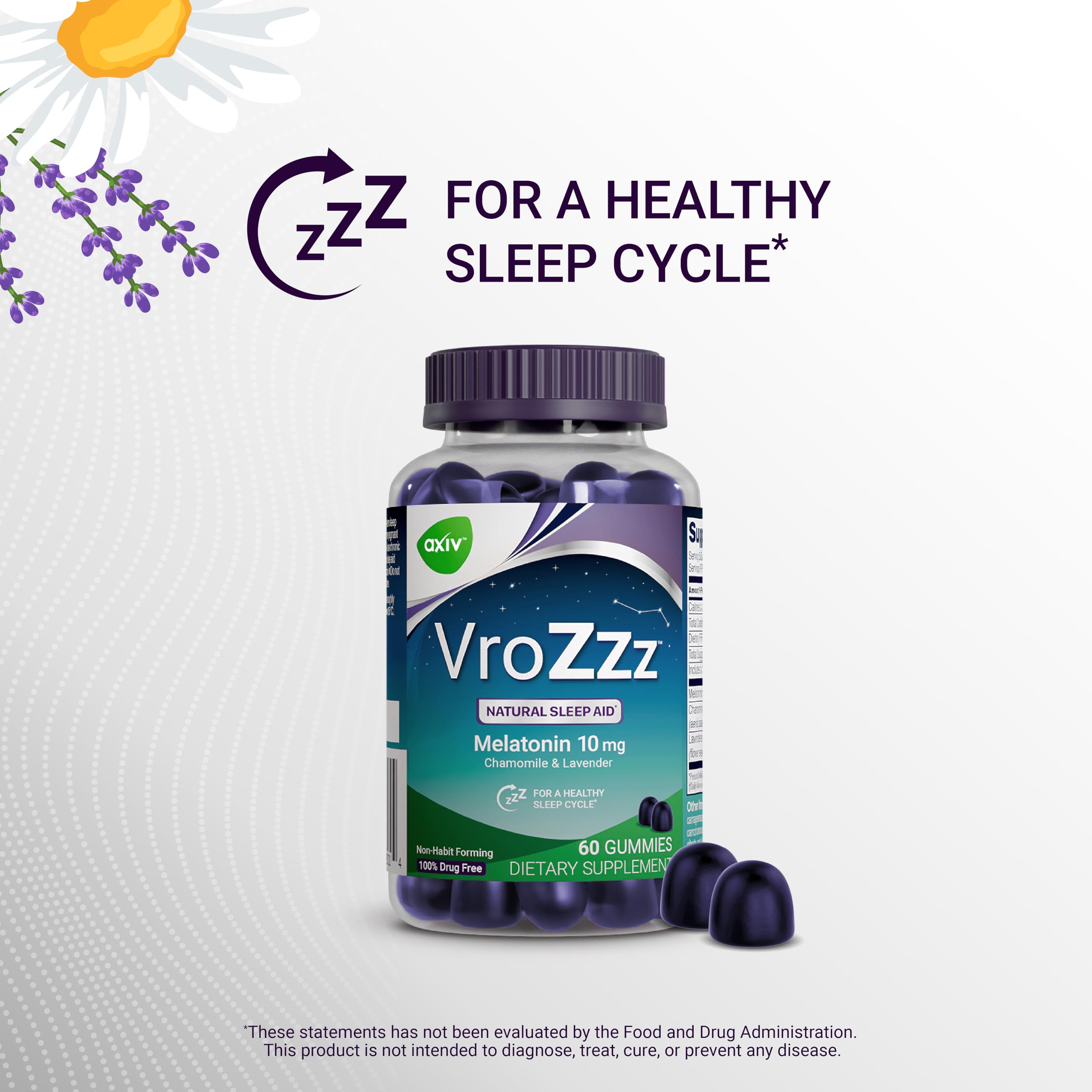 AXIV VroZzz Natural Sleep aid 60 Gummies
