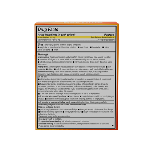 AXIV DayTime 24 Softgels Drug Facts