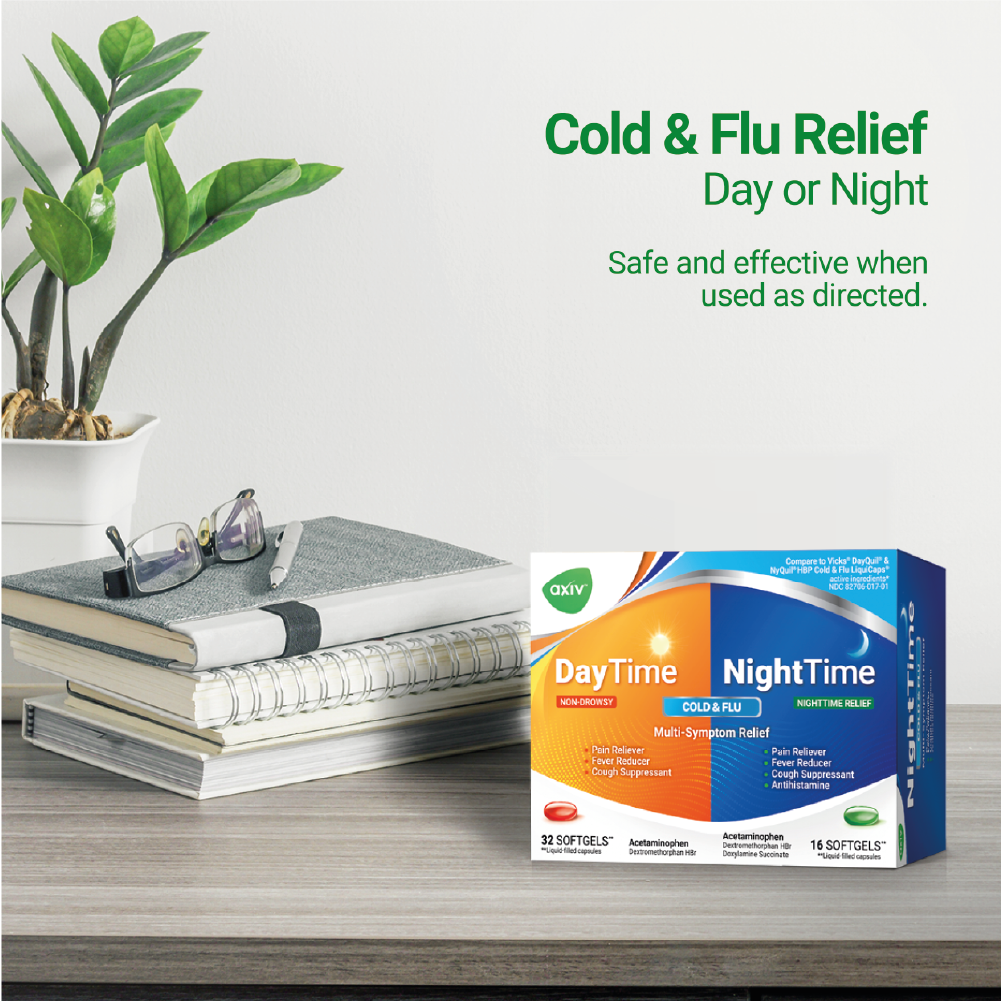 AXIV Day  and Night 48 Soft gels Multi-Symptom 3