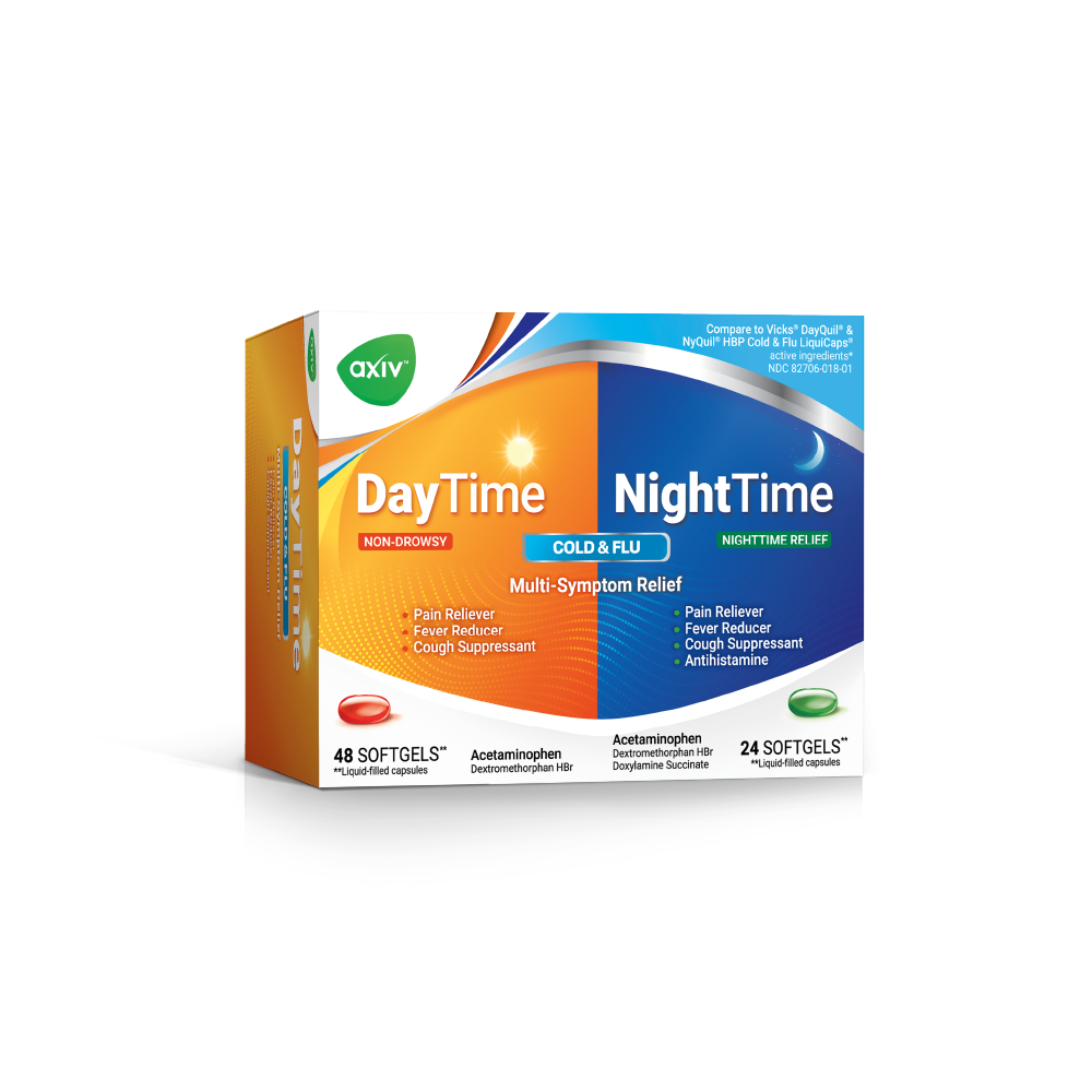 AXIV Day  and Night 48 Soft gels Multi-Symptom 4