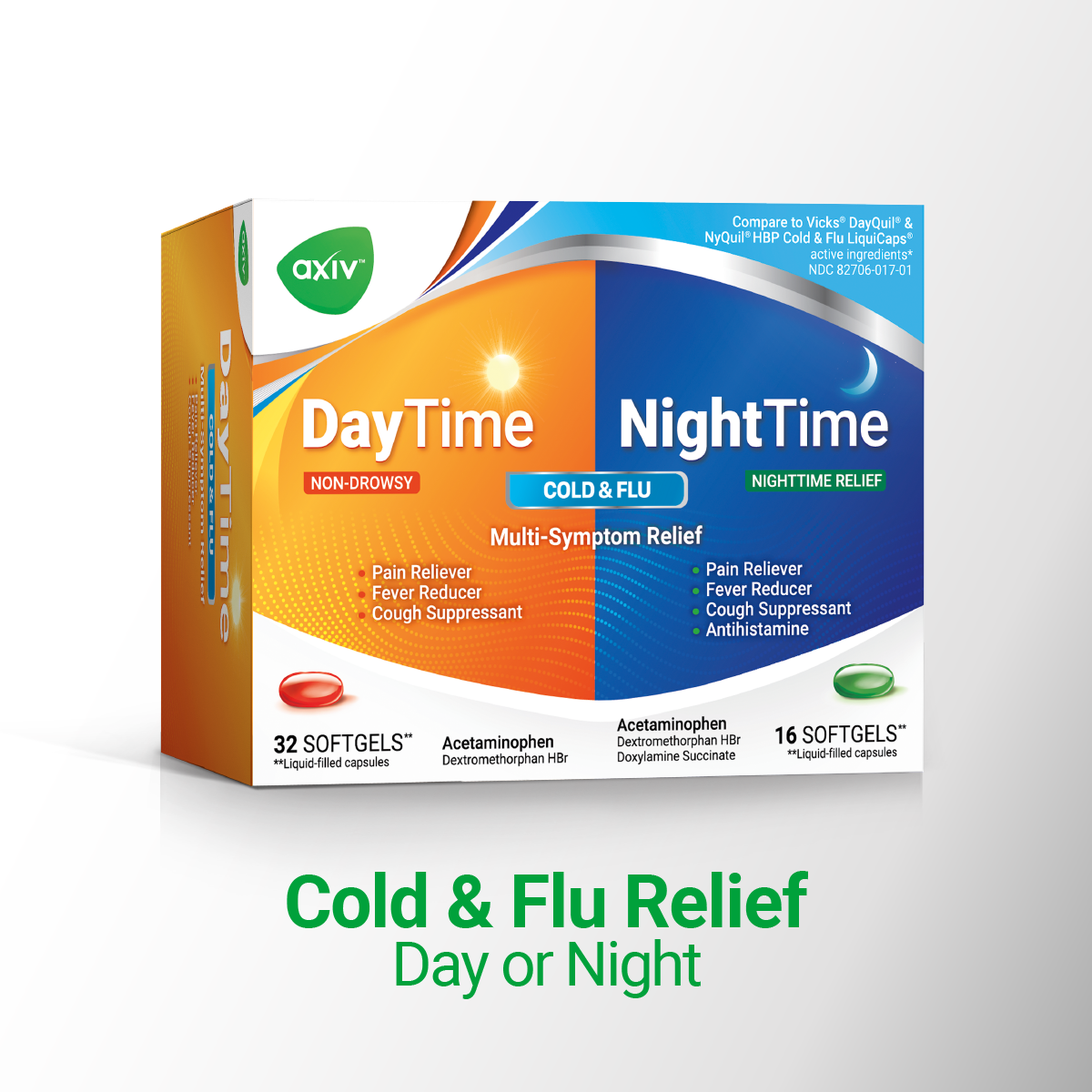 AXIV Day  and Night 48 Soft gels Relief Symptoms 2