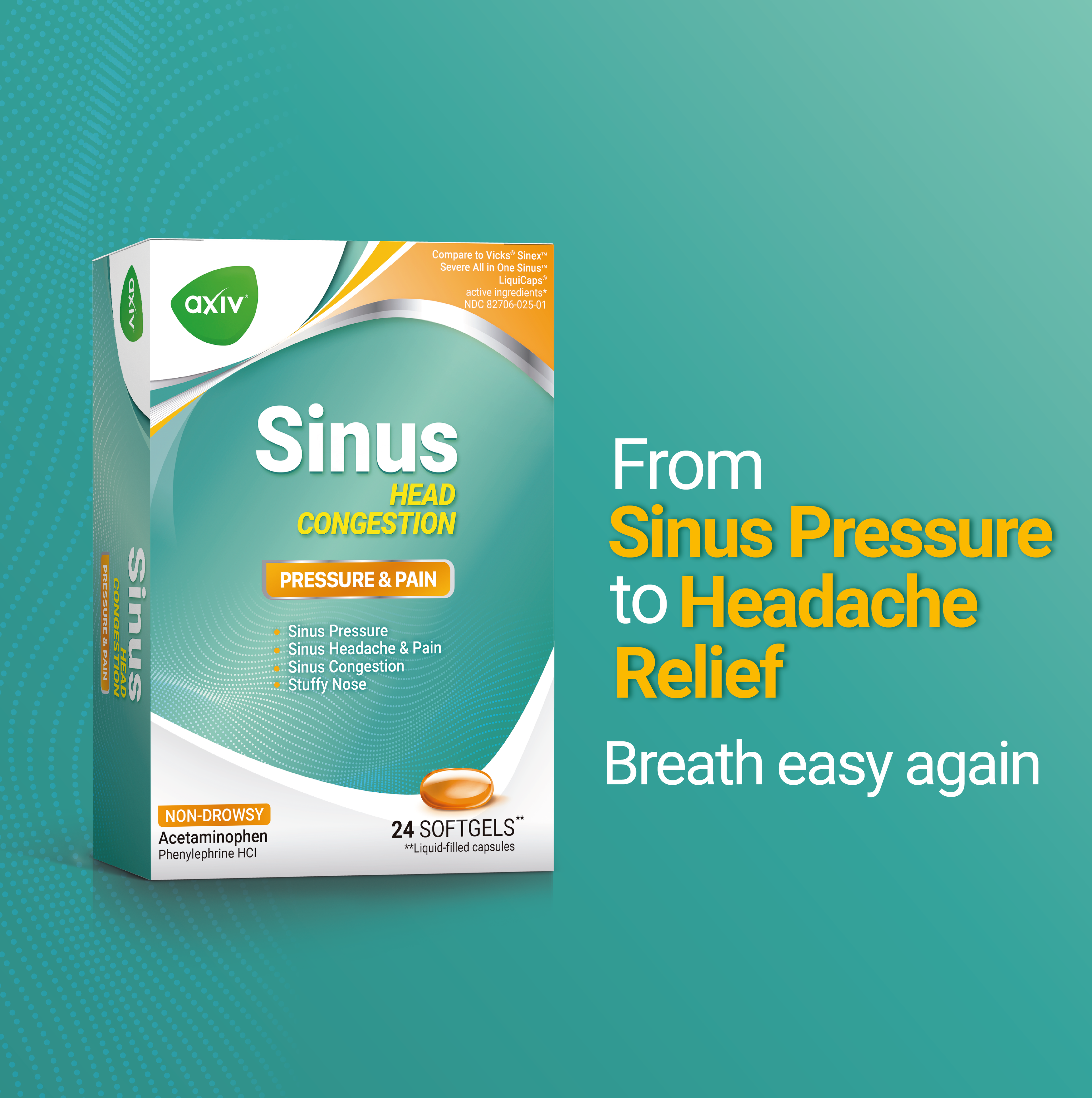 AXIV Sinus Head Congestion 24 Softgels