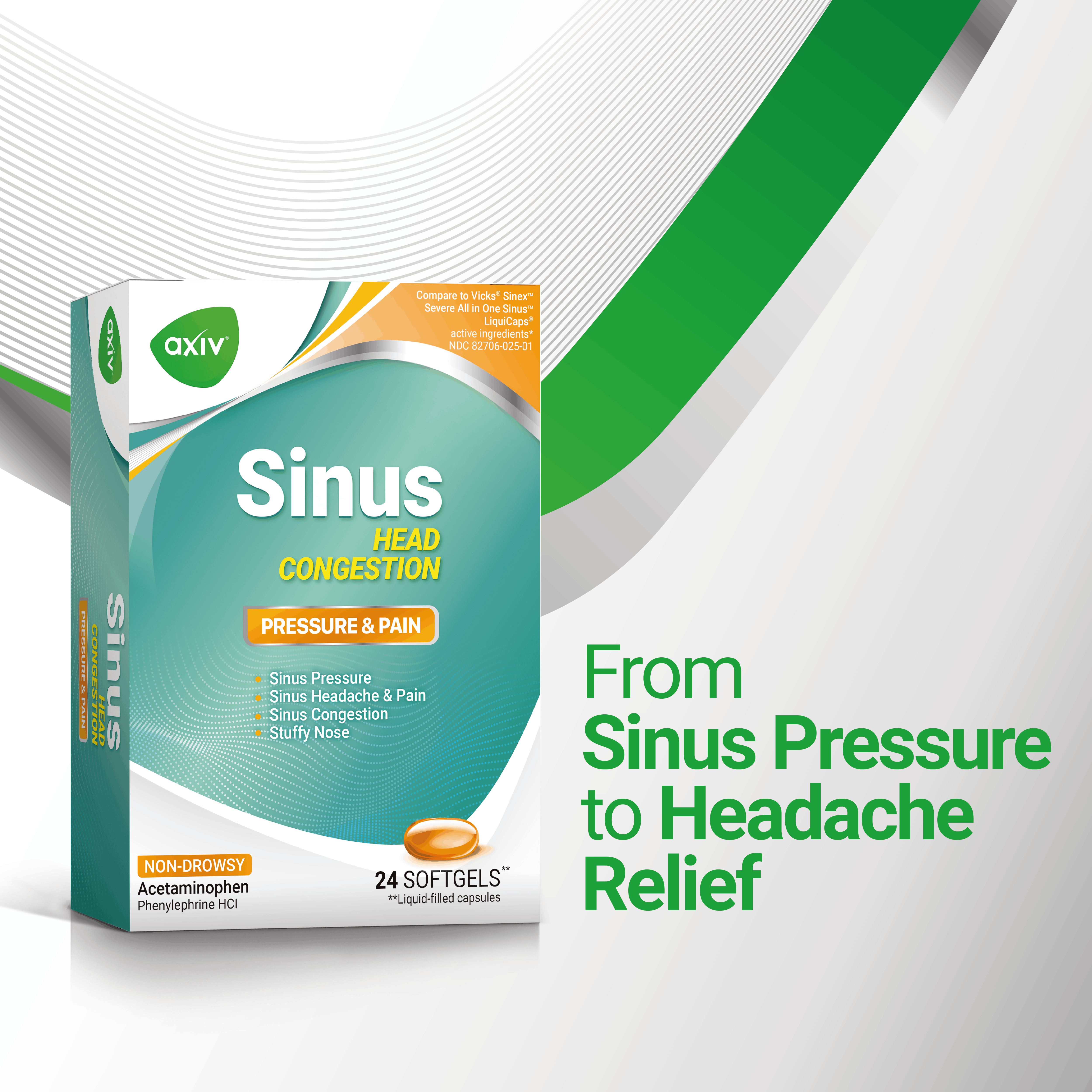 AXIV Sinus Head Congestion 24 Softgels