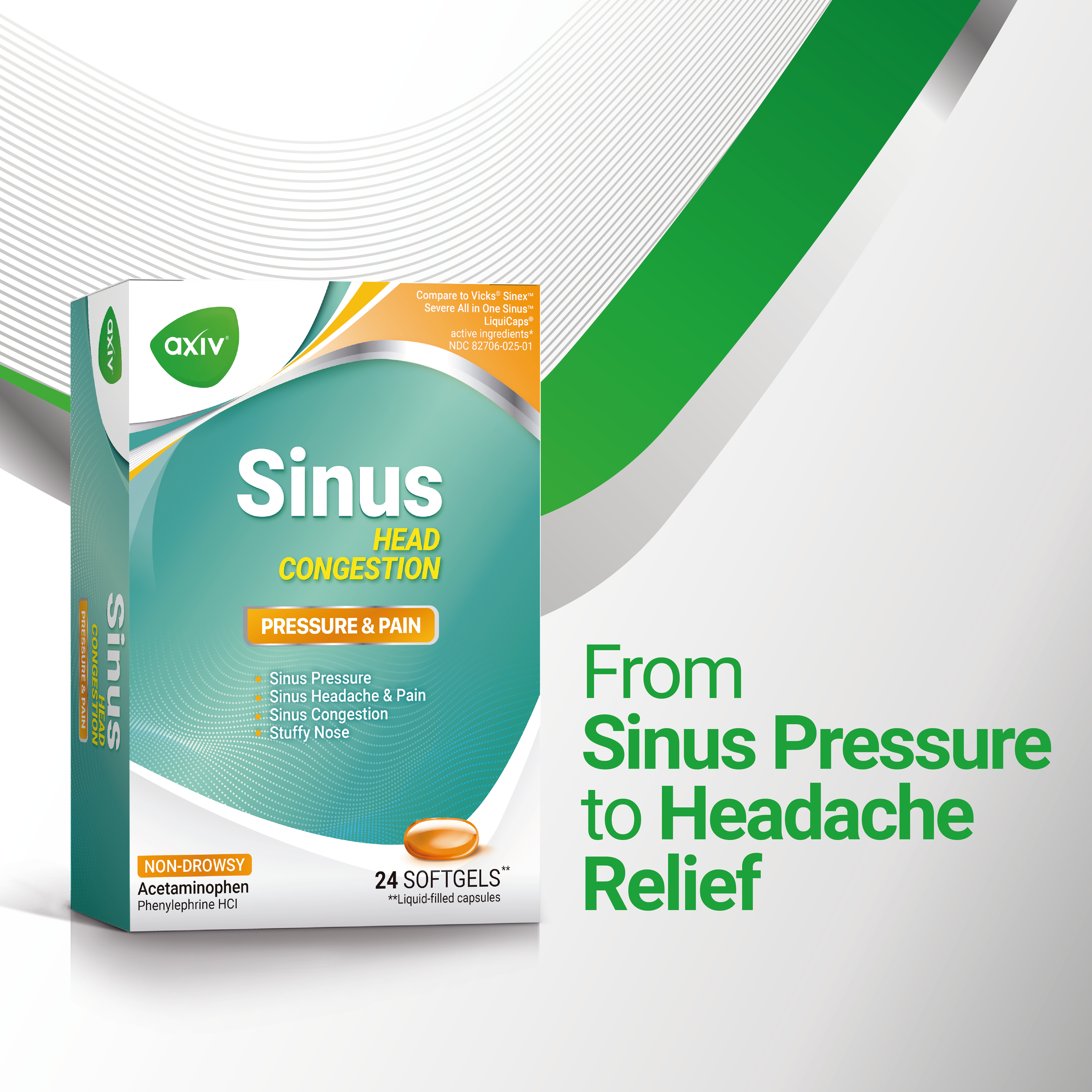AXIV Sinus Head Congestion 24 Softgels