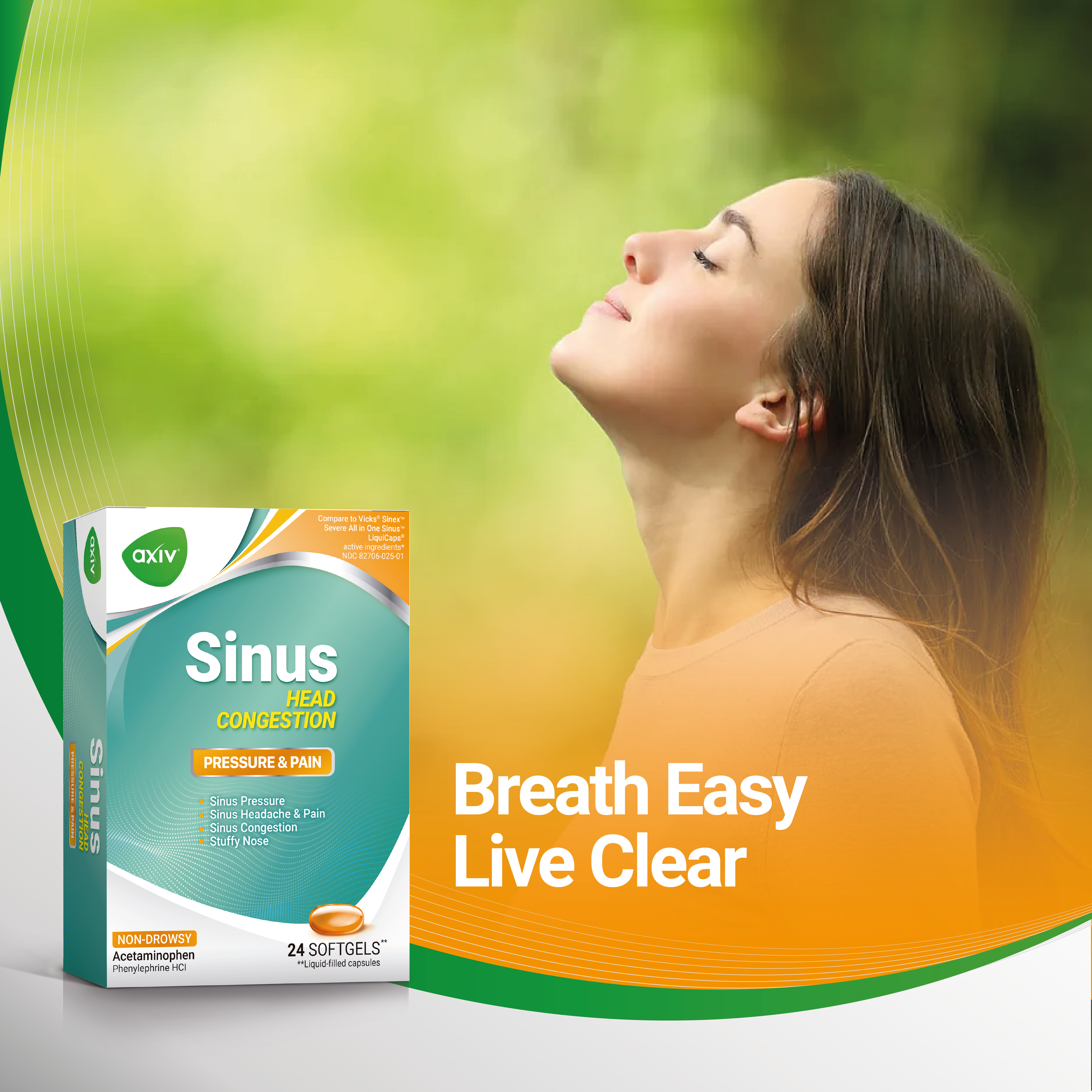 AXIV Sinus Head Congestion 24 Softgels
