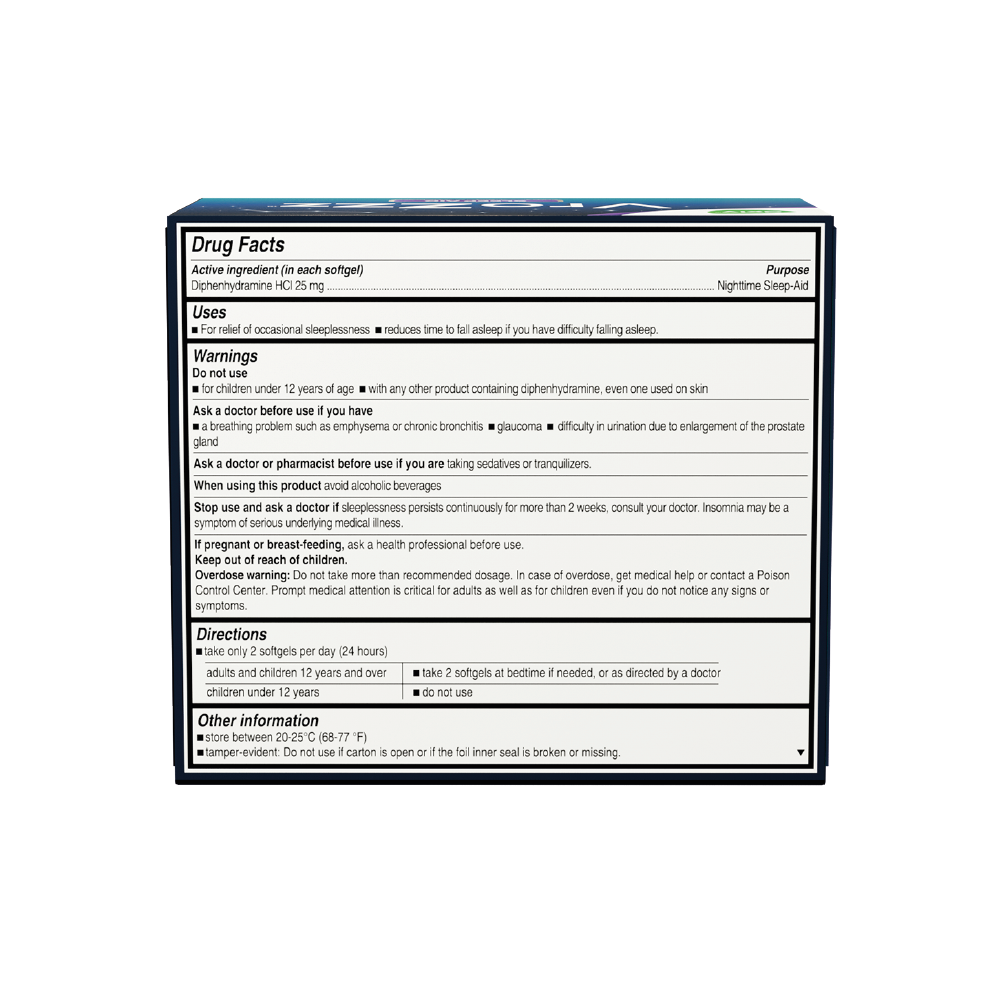 AXIV VroZzz 72 Softgels Drug Facts