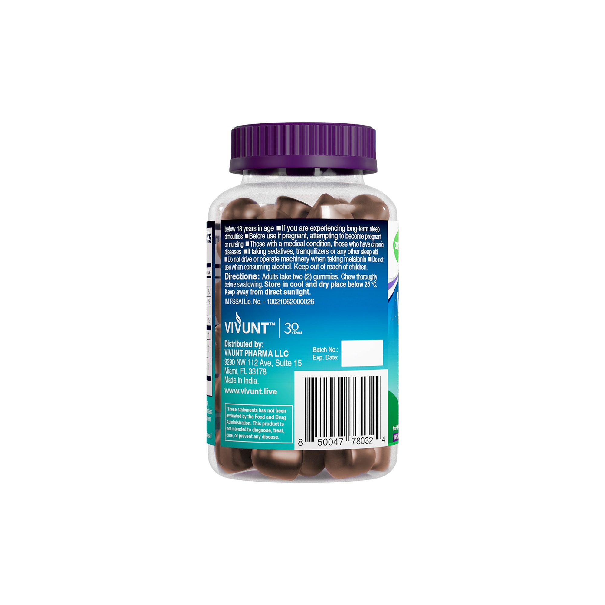 AXIV VroZzz Natural Sleep aid 60 Gummies  C