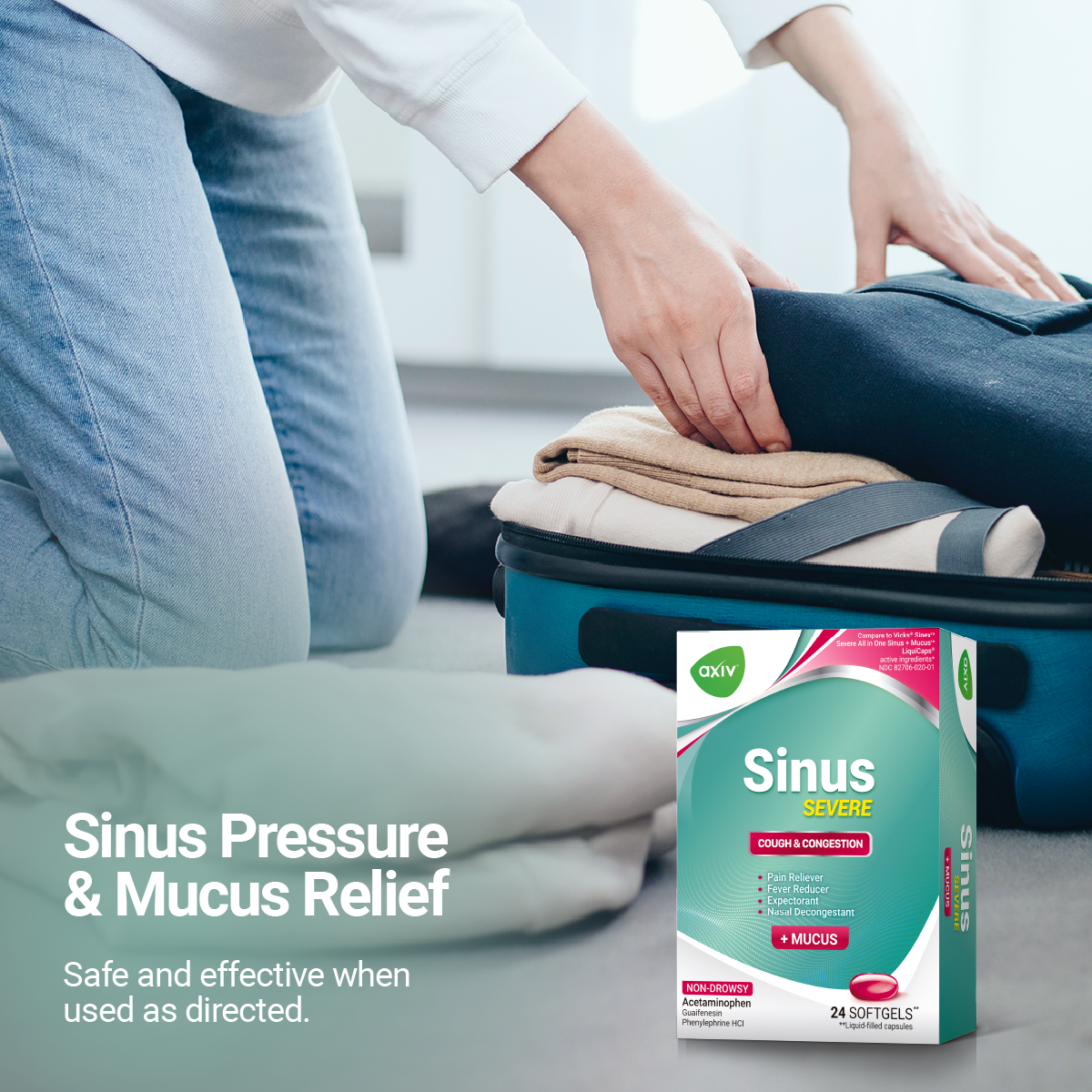 AXIV Sinus Severe + Mucus 24 Softgels