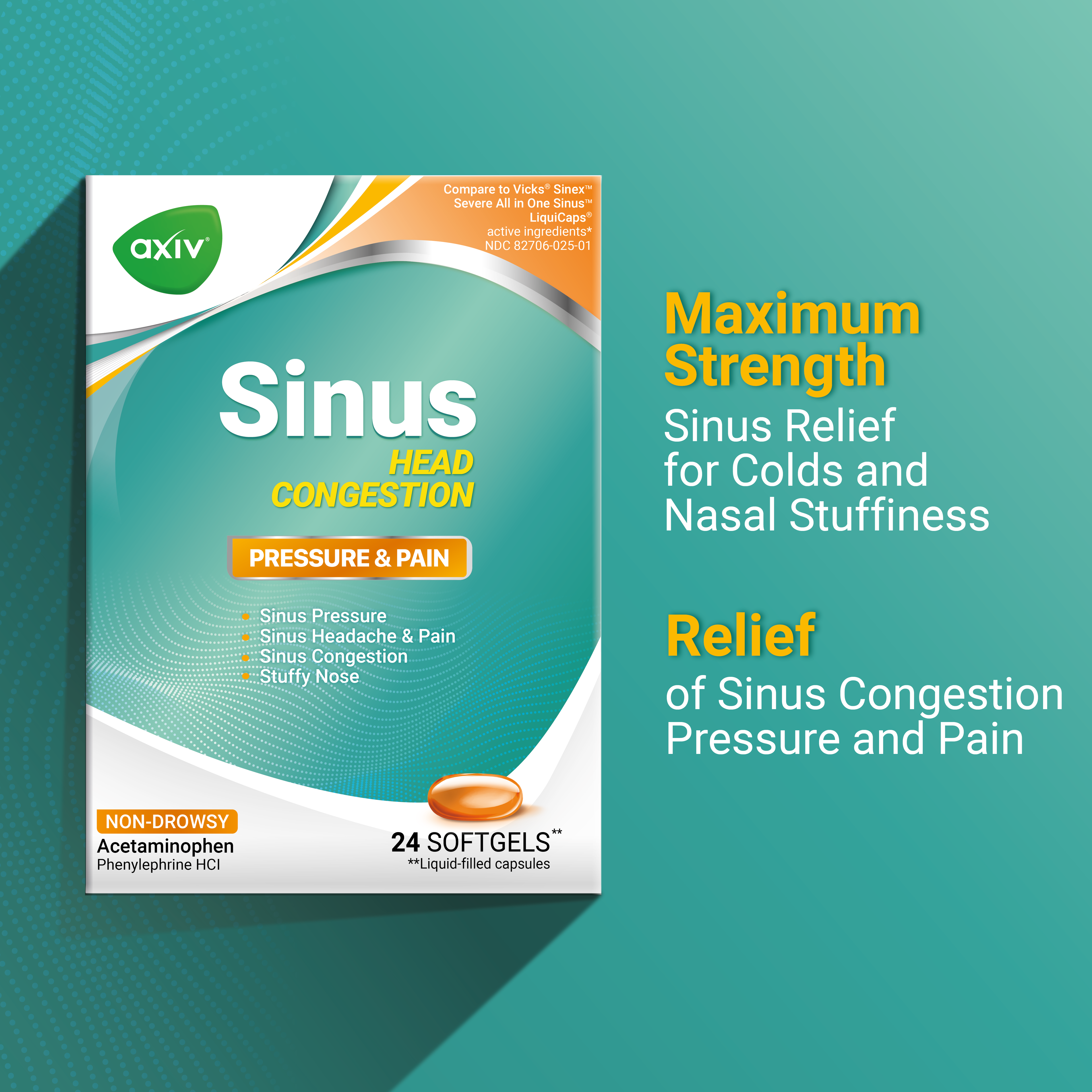 AXIV Sinus Head Congestion 24 Softgels