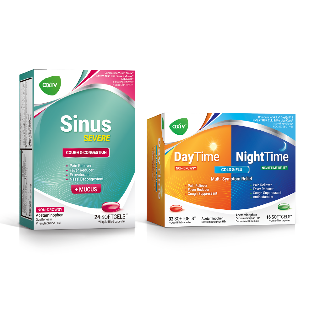 AXIV PACK: SINUS SEVERE 24 (1 BOX) + DAY & NIGHTIME 48 (1 BOX)